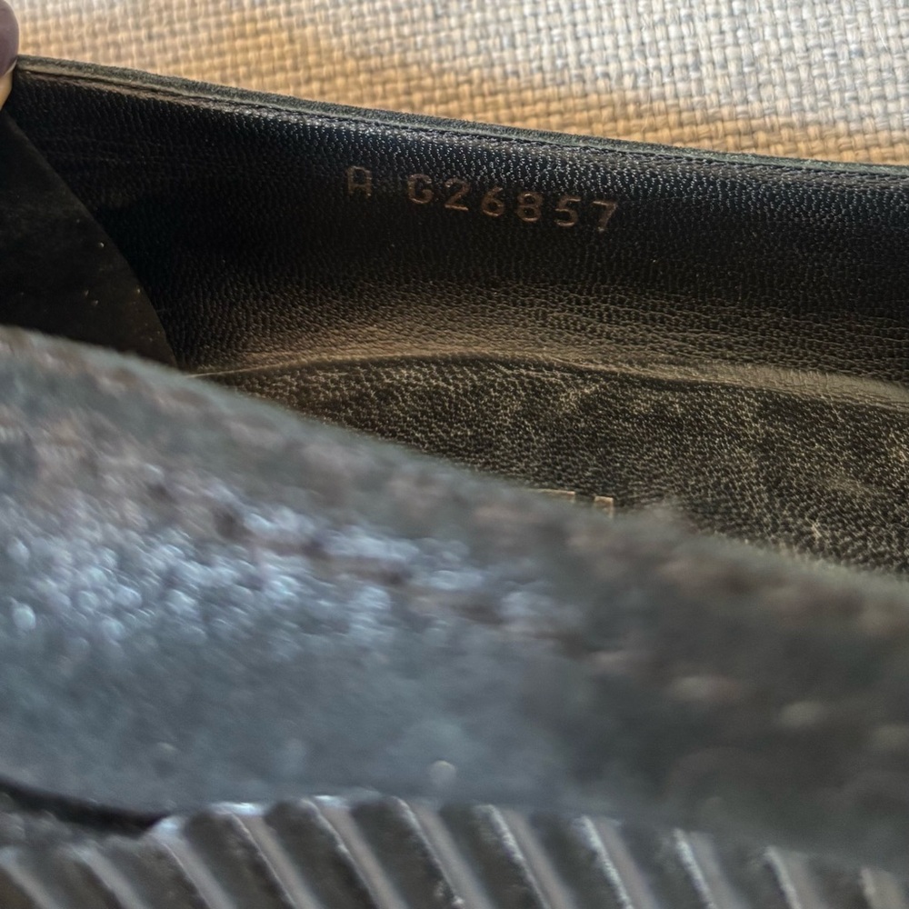 VINTAGE Chanel Women's Black Suede Wedge Pumps - Picture 8 of 11